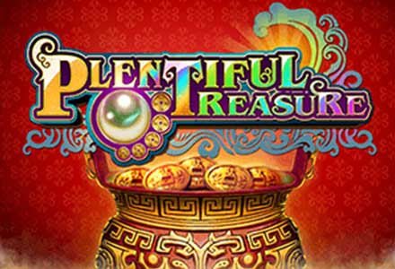 Plentiful Treasure slot machine logo at Golden Euro Casino