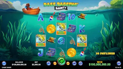 Screenshot vom neuen Bass Baggin' Bounty Spielautomaten