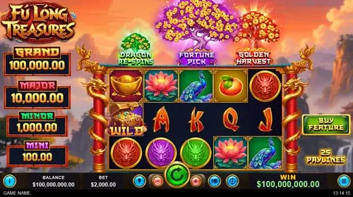 Screenshot of the newFu Long Treasures Slot