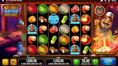 Schermata di Hot Pot Master Spicy Feast su Golden Euro Casino