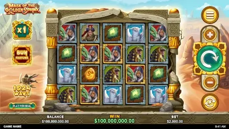 Screenshot della slot Mask of the Golden Sphinx